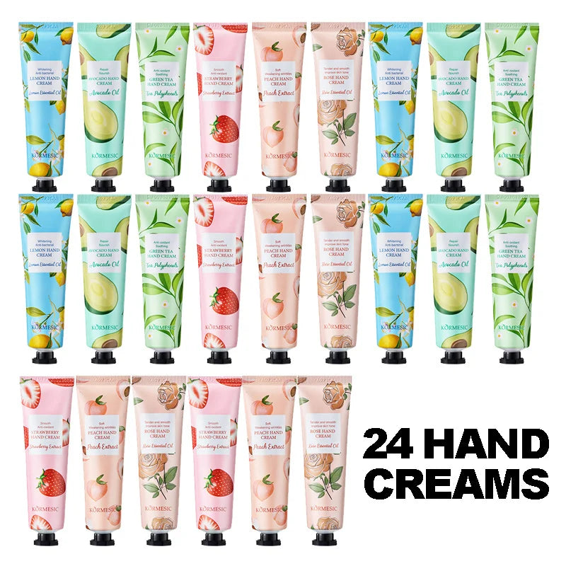 24-Piece Hand Cream Gift Set — 6 Fruity Scents