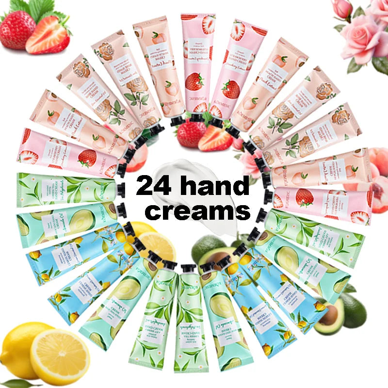 24-Piece Hand Cream Gift Set — 6 Fruity Scents